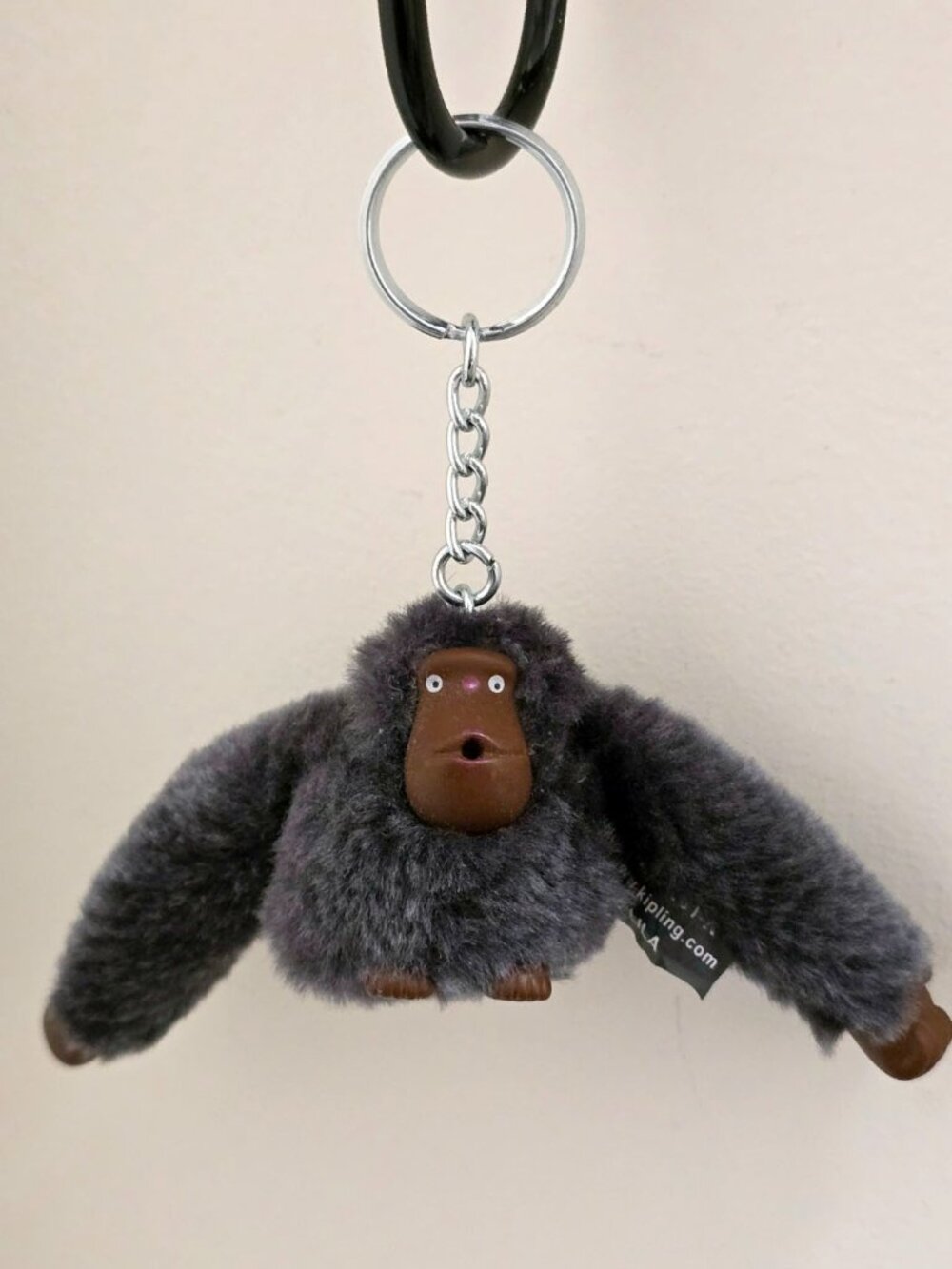 Kipling Lila Charcoal Gray Plush Monkey Keychain Keyring Bag Charm